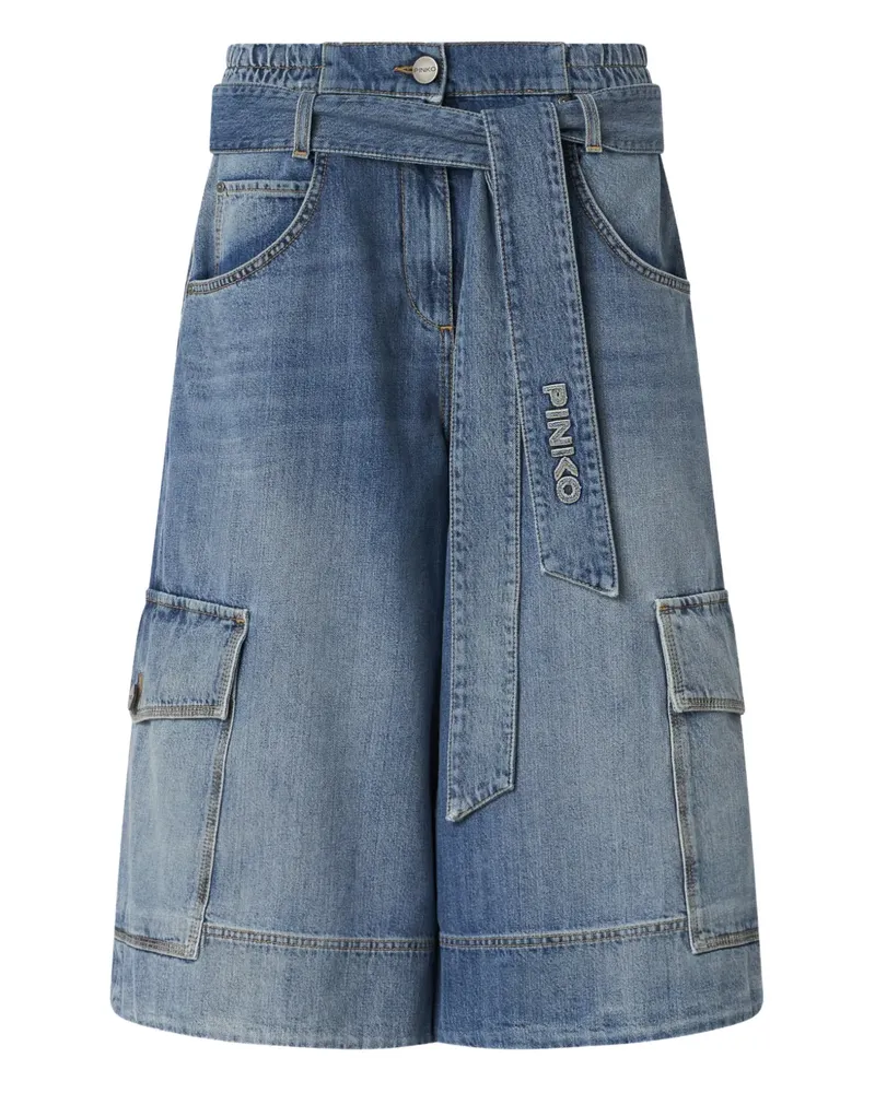 Pinko Cropped-Jeans mit Bindegürtel - Blau Blau