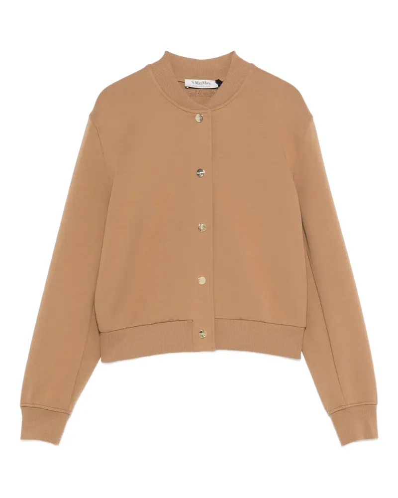 Max Mara Barbara Jerseyjacke mit Knopfverschluss - Braun Braun