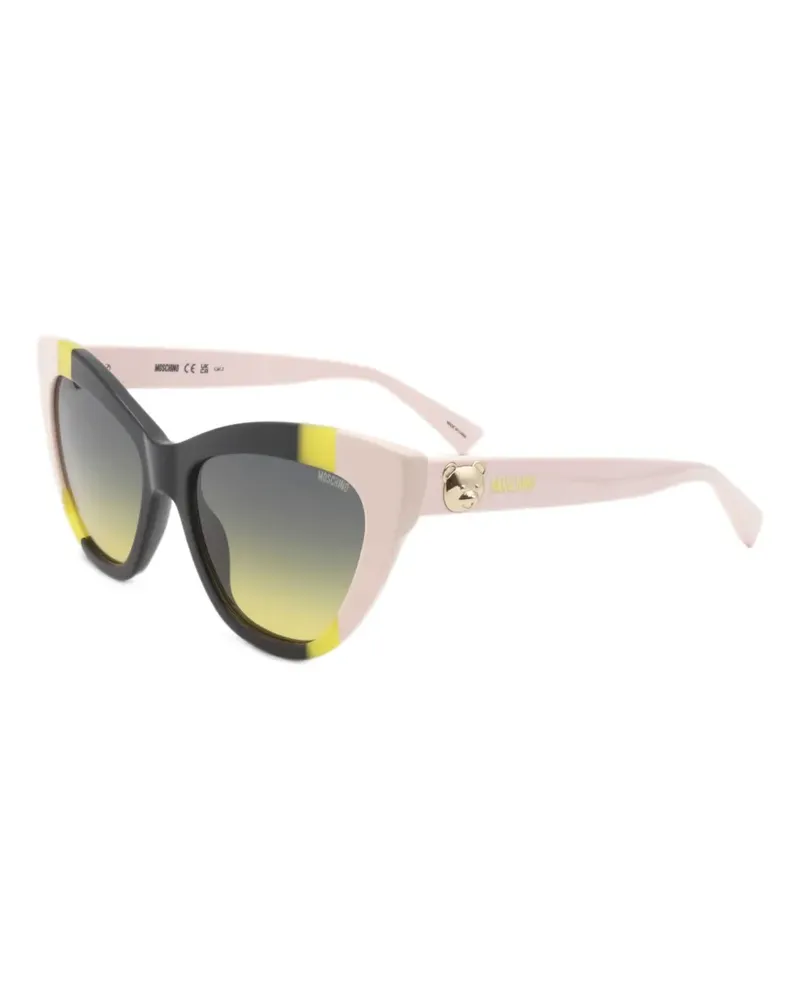 Moschino Cat-Eye-Sonnenbrille mit Teddy - Schwarz Schwarz