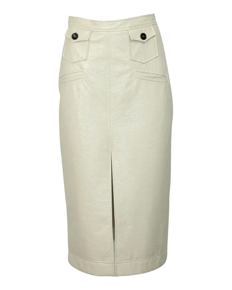 ALEXACHUNG flap-pocket midi skirt - Nude Nude