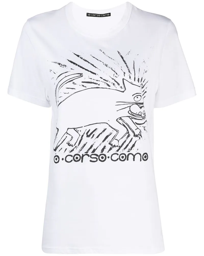 10 Corso Como T-Shirt mit grafischem Print Weiß