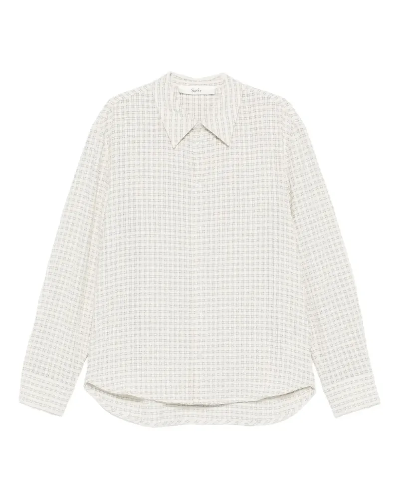 Séfr Wes check-pattern long-sleeve shirt - Nude Nude