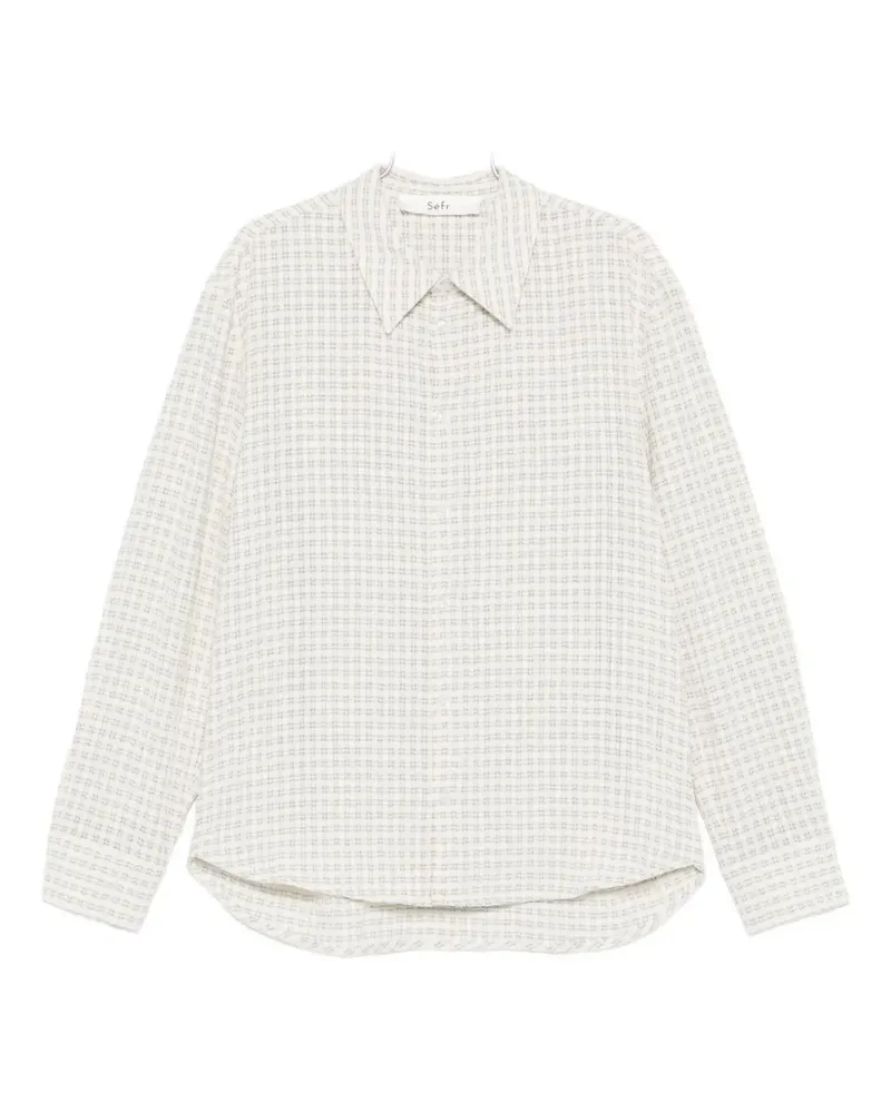 Séfr Wes check-pattern long-sleeve shirt - Nude Nude