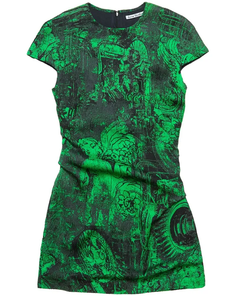Acne Studios Minikleid mit abstraktem Muster - Grün Grün