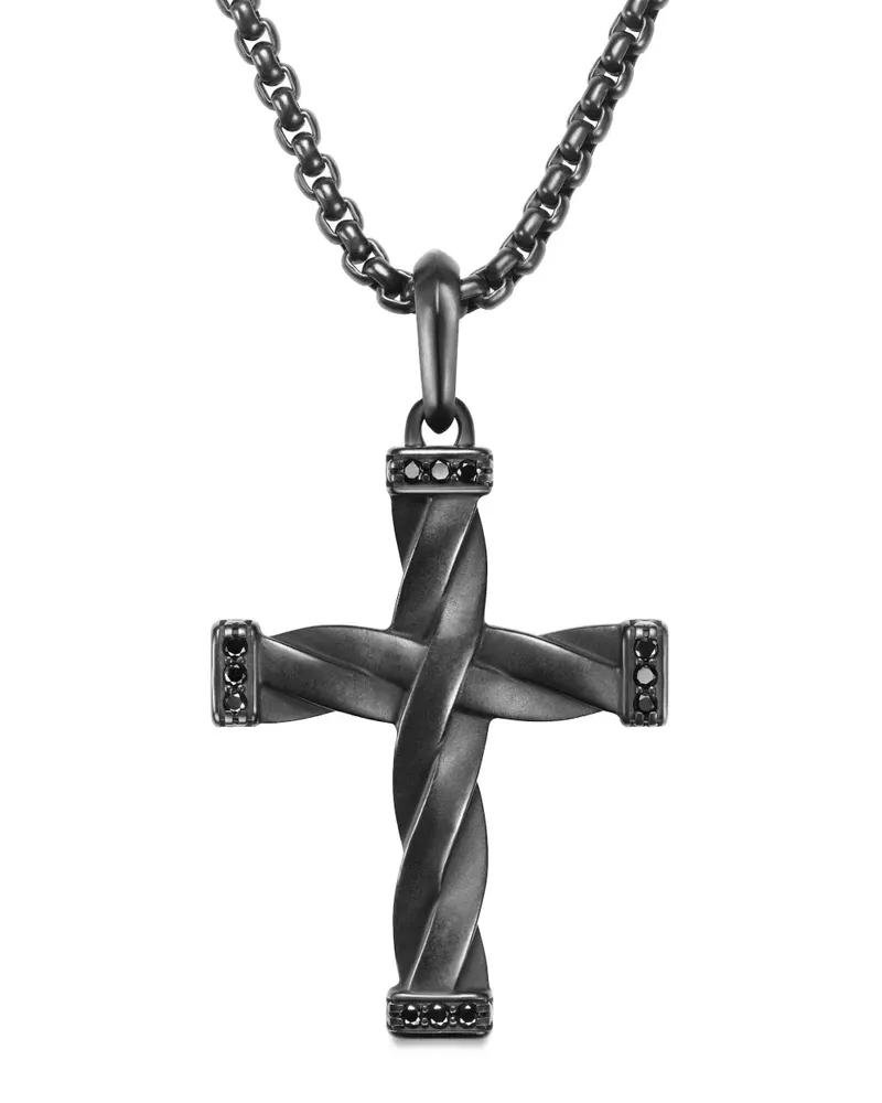 David Yurman DY Helios Cross Anhänger (48mm) - Schwarz Schwarz