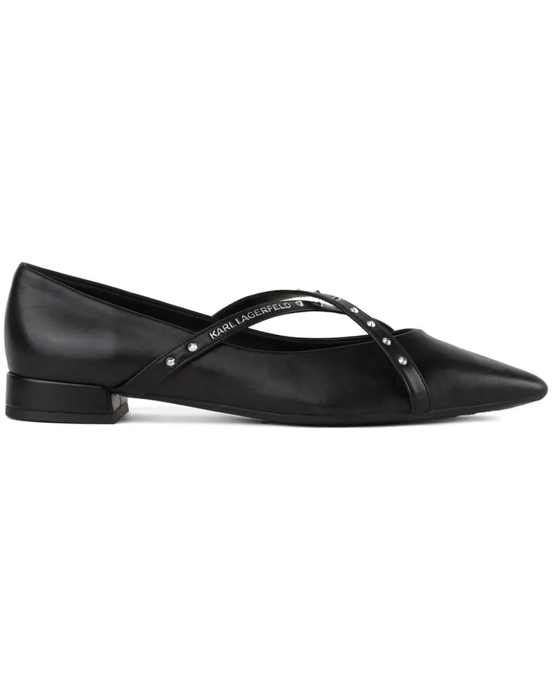 Karl Lagerfeld Kerrie Krosstrap Ballerinas - Schwarz Schwarz