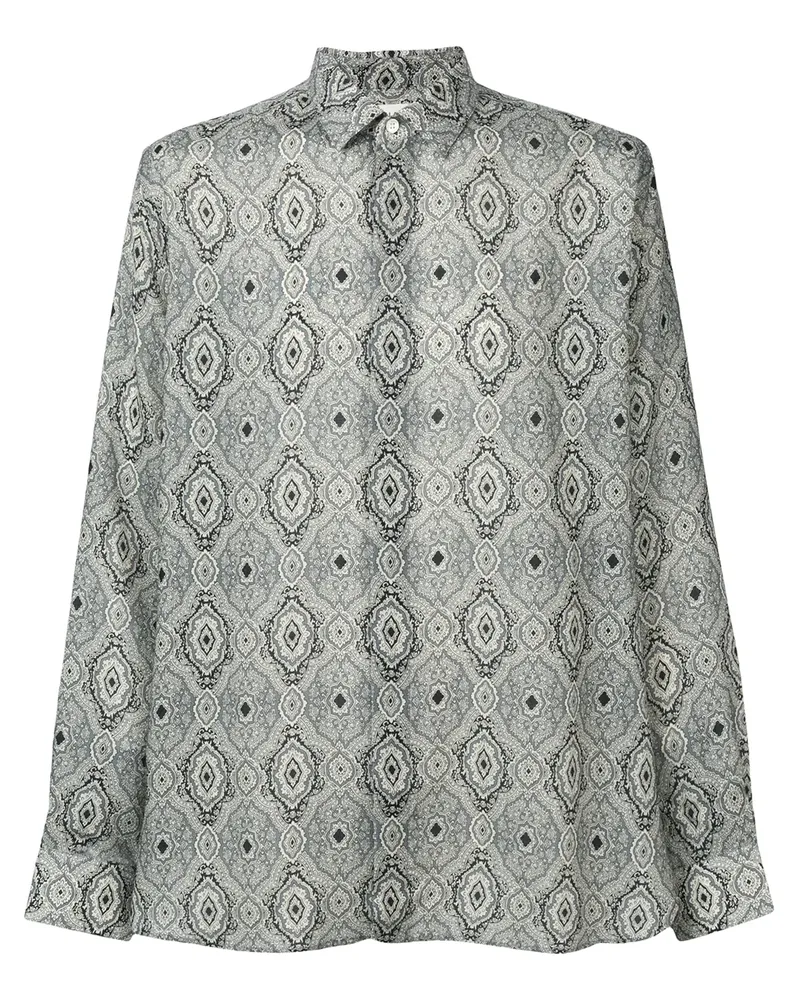 Saint Laurent Hemd mit Paisley-Print - Grau Grau