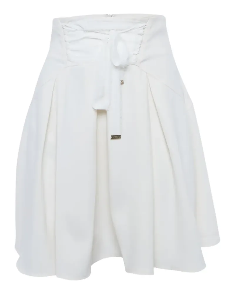 Elisabetta Franchi Minirock mit Falten - Weiß Weiß