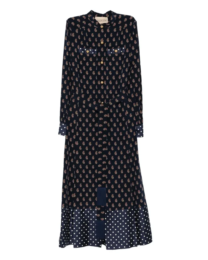 Valentino Garavani Midikleid mit Paisley-Print - Blau Blau