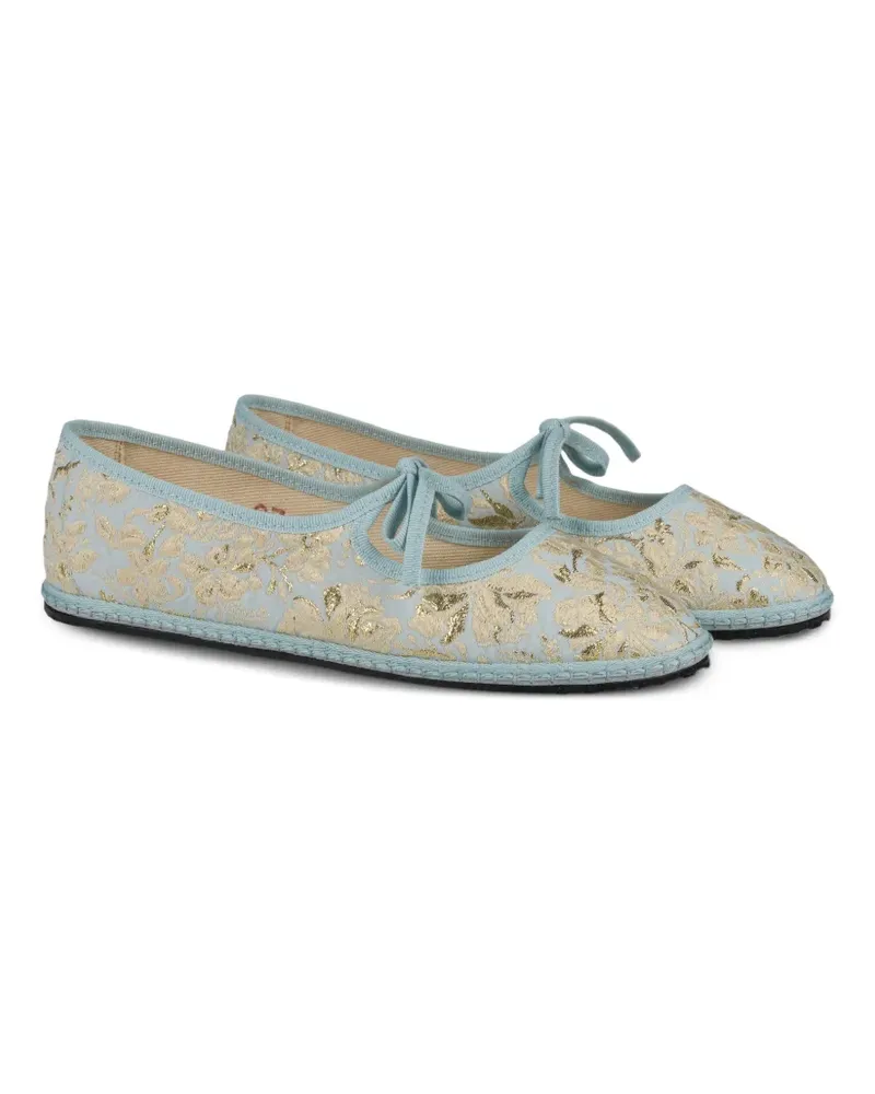 VIBI VENEZIA Brigitte floral-jacquard ballet flats - Blau Blau