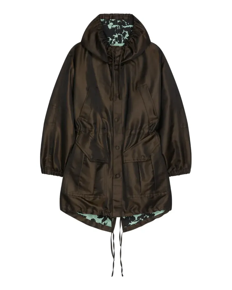 Dries van Noten changeant hooded parka - Braun Braun