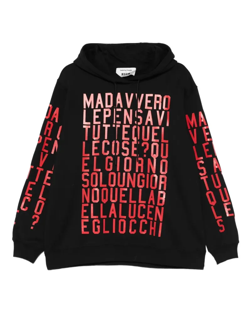 MSGM graphic-print hoodie - Schwarz Schwarz