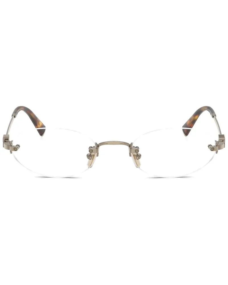 Miu Miu Brille mit ovalem Gestell - Gold Gold
