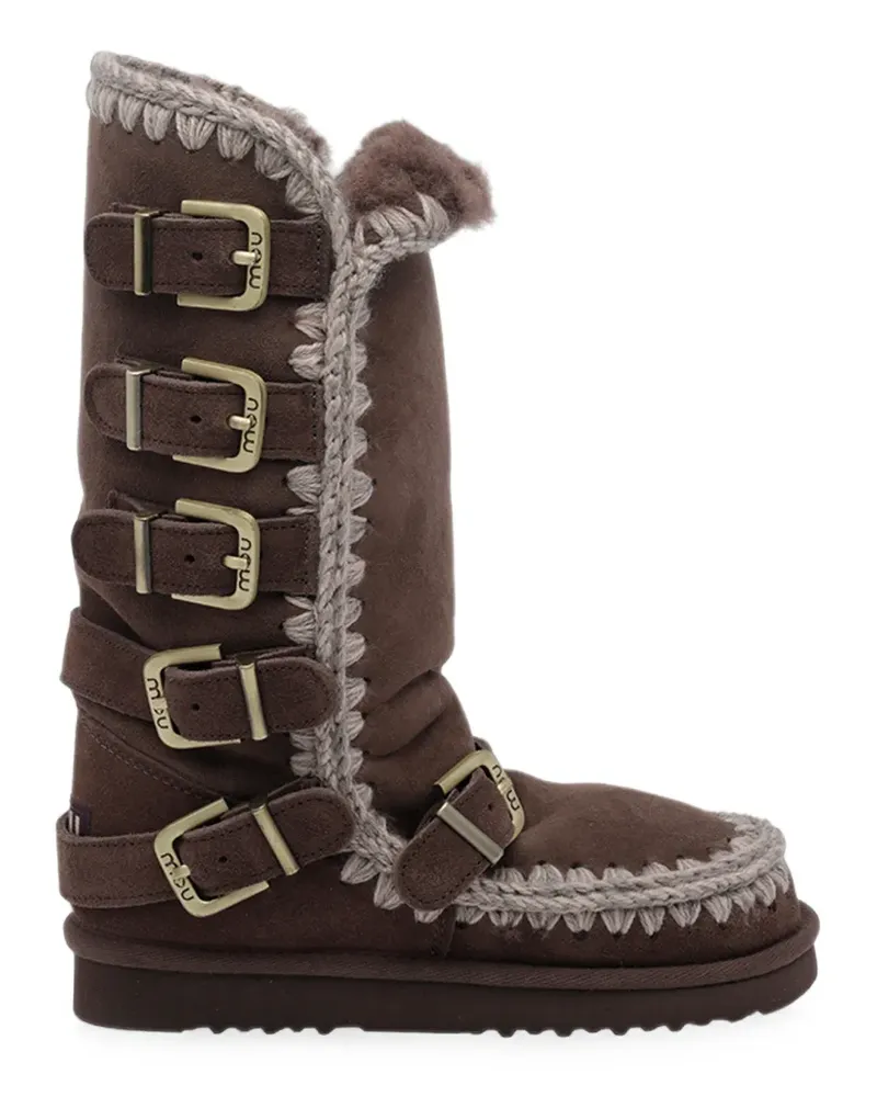 Mou Eskimo Stiefel mit Schnallenriemen 40mm - Braun Braun
