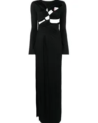 GALVAN Langes Kleid mit Cut-Out Schwarz