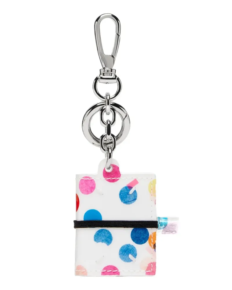 Maison Margiela mini Book confetti-print keyring - Weiß Weiß