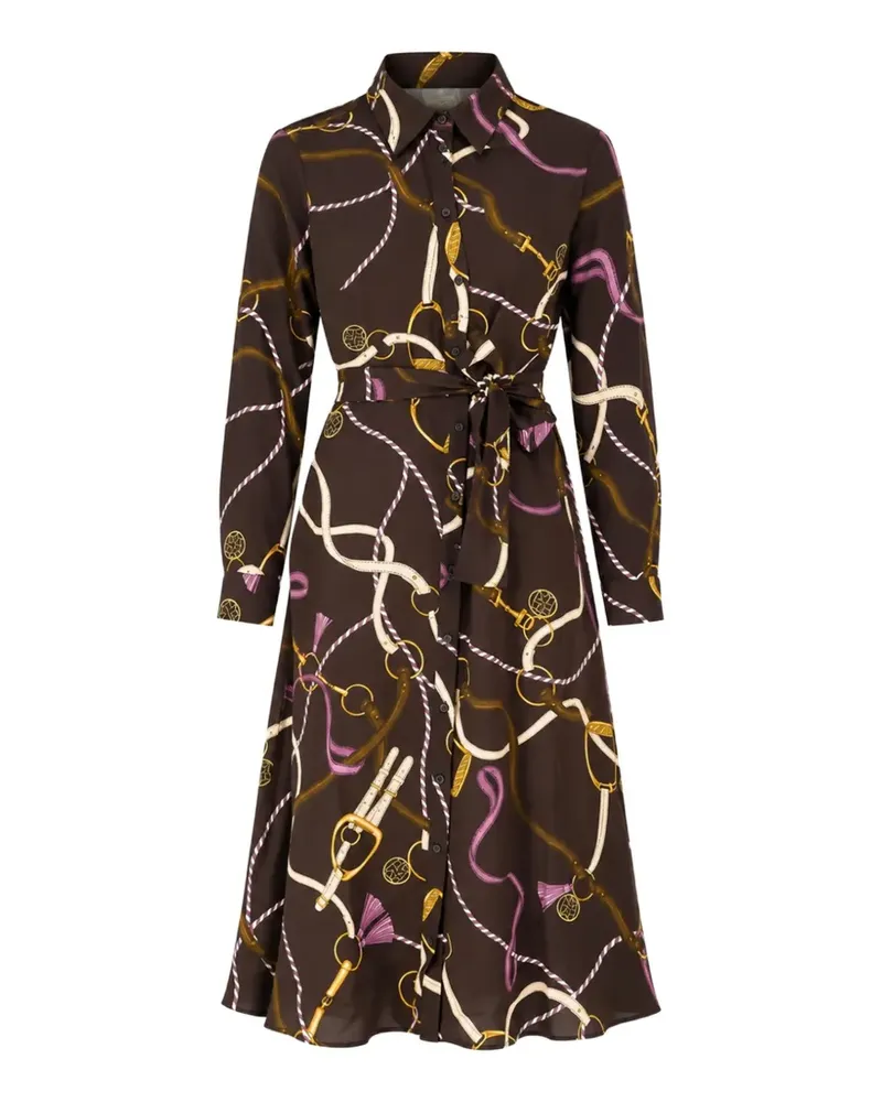 MARELLA belted chain-print shirt dress - Braun Braun