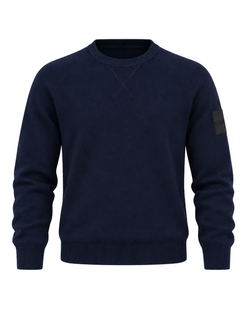 OUTHERE Pullover mit Logo-Patch und Raglanärmeln - Blau Blau
