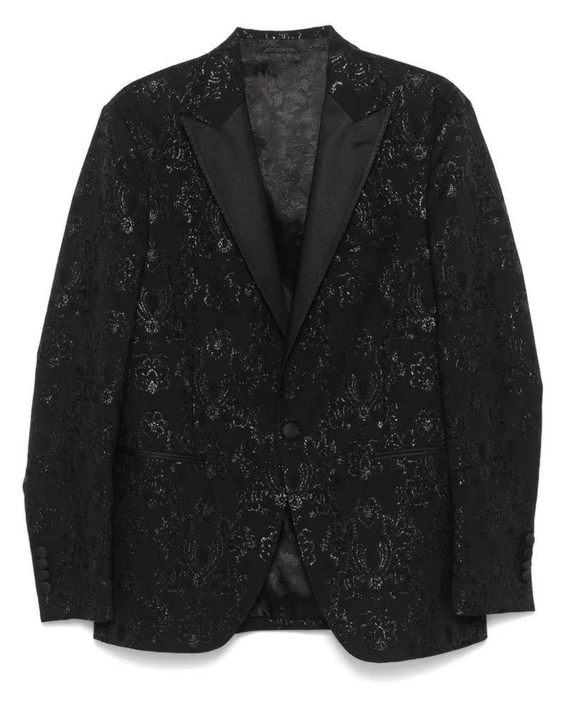 Etro Sakko mit Jacquardmuster - Schwarz Schwarz