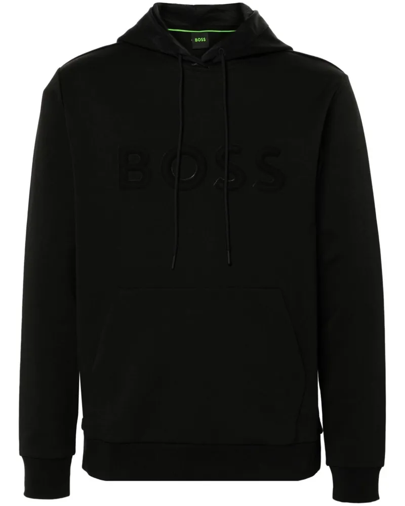 HUGO BOSS Hoodie mit Logo-Prägung - Schwarz Schwarz