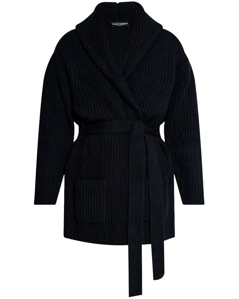 Dolce & Gabbana Gerippter Cardigan - Schwarz Schwarz