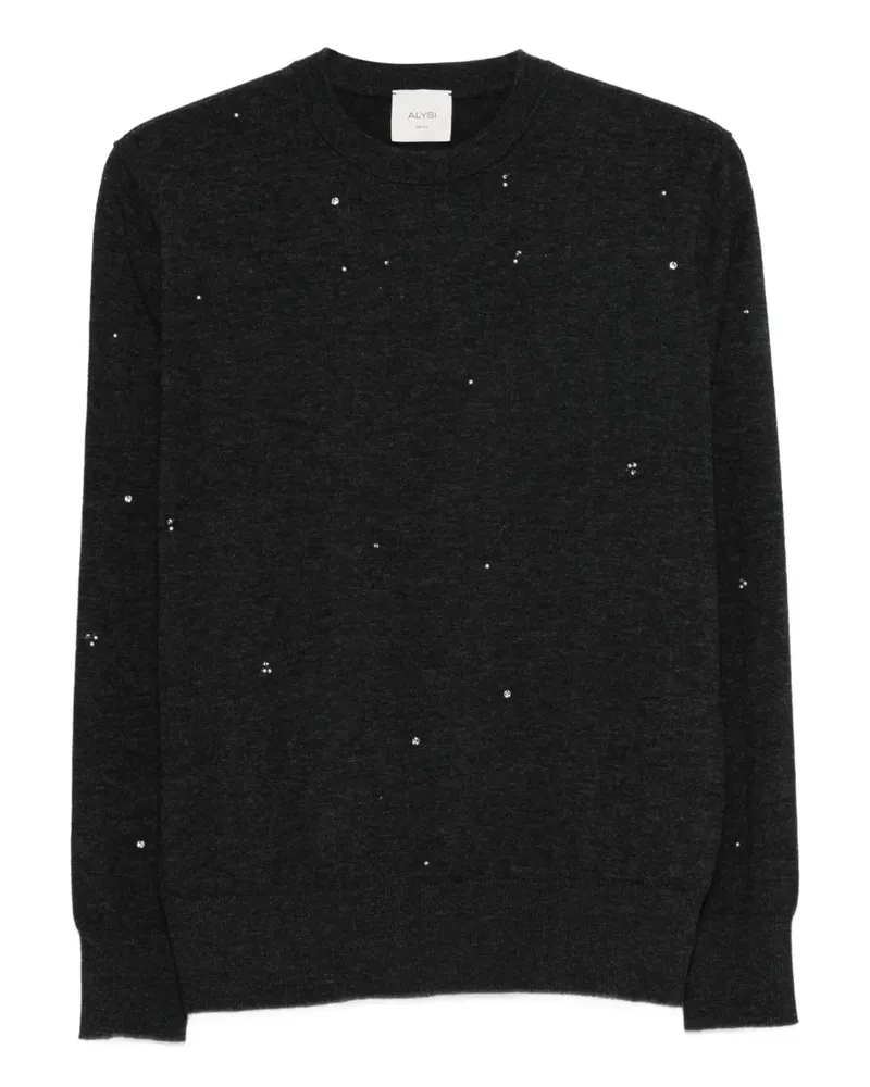 ALYSI beaded crew-neck top - Grau Grau