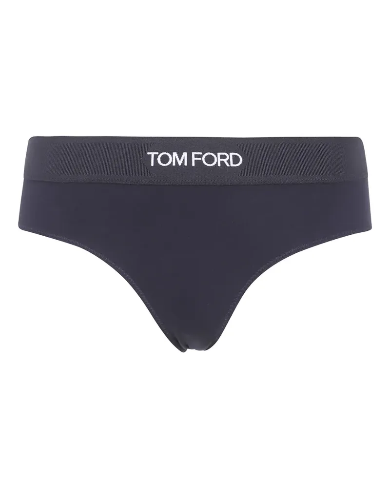 Tom Ford Slip mit Logo-Bund - Schwarz Schwarz