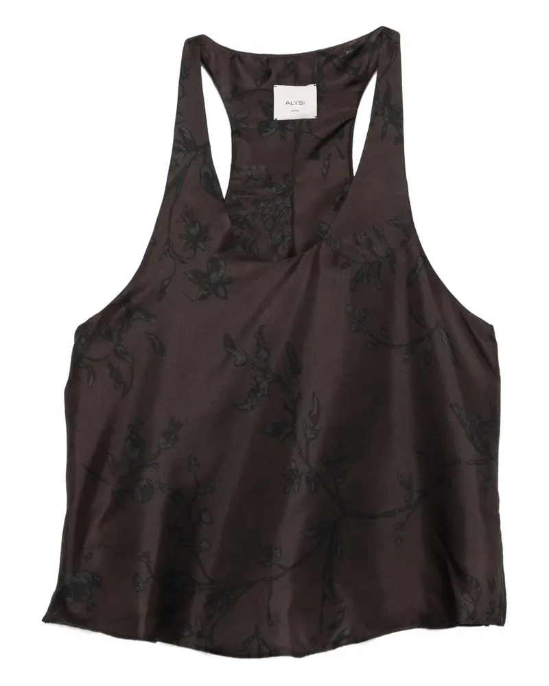 ALYSI Top aus Blumen-Jacquard - Braun Braun