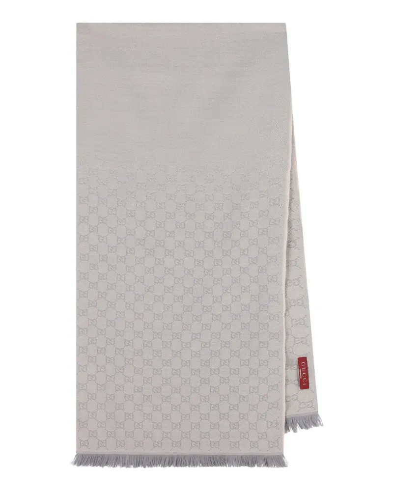 Gucci jacquard fringed scarf - Grau Grau