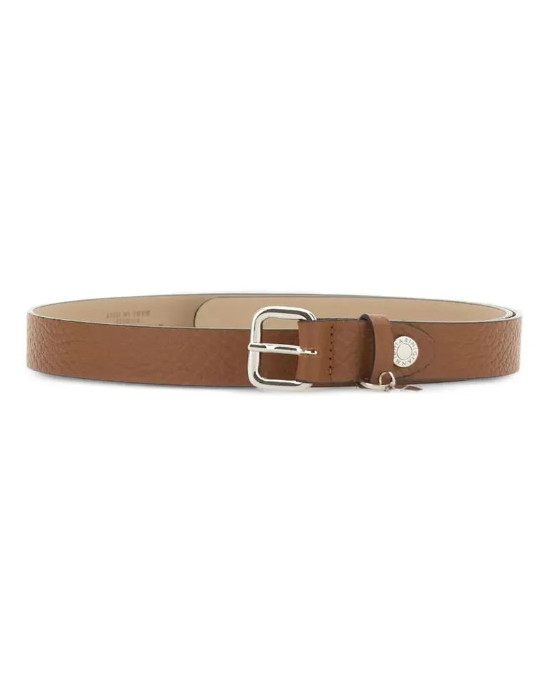 Gianni Chiarini logo-charm grained-calf leather belt - Braun Braun