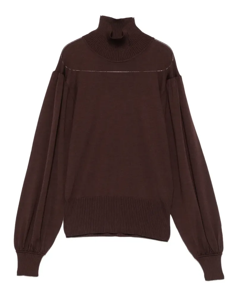 Liviana Conti high-neck balloon-sleeve sweater - Braun Braun