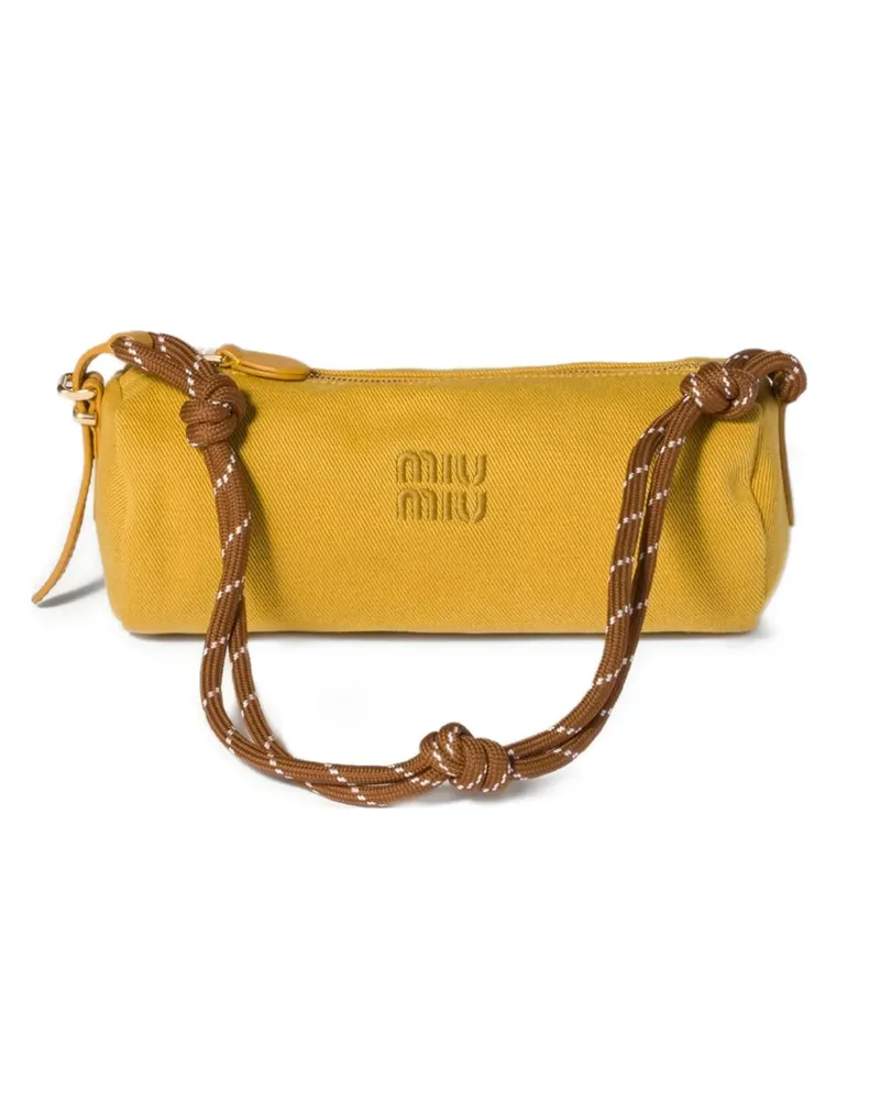 Miu Miu Gabardine-Tasche mit Logo-Stickerei - Gelb Gelb