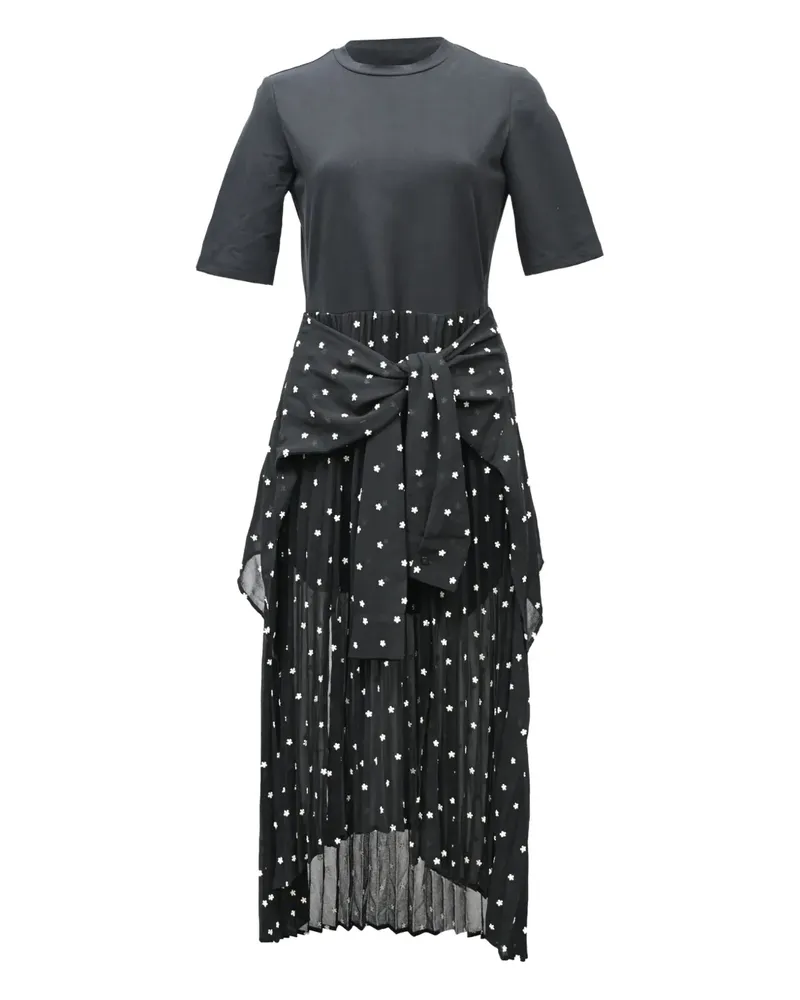 Maje Rivolo pleated-star midi dress - Schwarz Schwarz