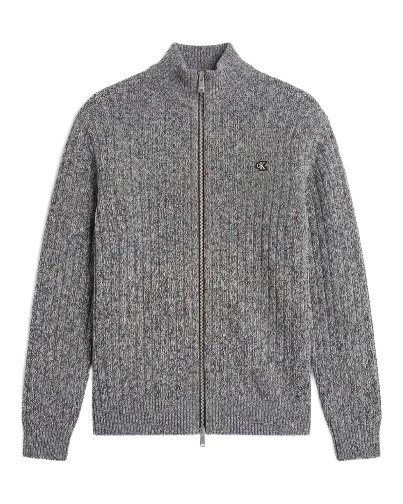 Calvin Klein ribbed-knit zip-up cardigan - Grau Grau