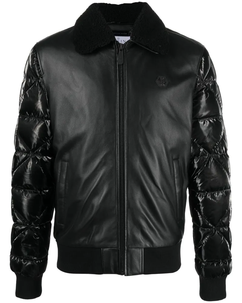 Philipp Plein Gefütterte Fliegerjacke - Schwarz Schwarz