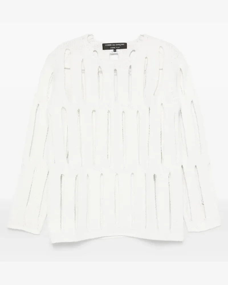 Comme des Garçons cut-out knit sweater - Weiß Weiß