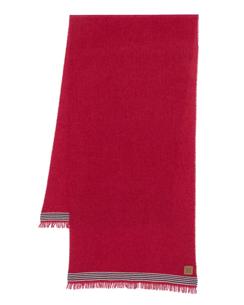 Hackett Schal mit Streifendetail - Rot Rot