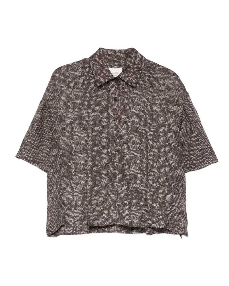 ALYSI Poloshirt mit Polka Dots - Braun Braun