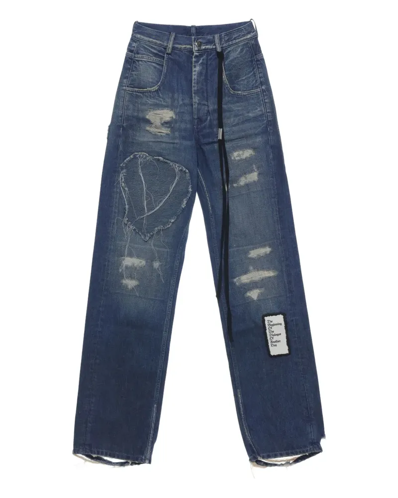 Ann Demeulemeester Gerade Jeans mit Distressed-Detail - Blau Blau