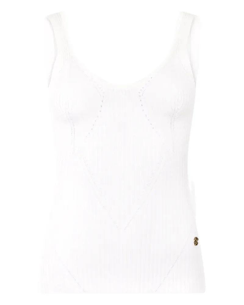 Roberto Cavalli Geripptes Tanktop - Weiß Weiß