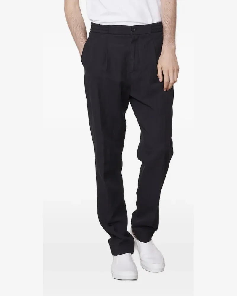 Officine Generale Drew pleated elasticated-waistband trousers - Schwarz Schwarz