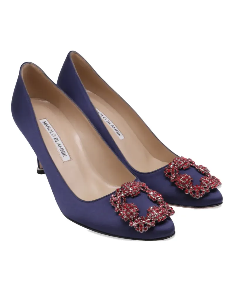 Manolo Blahnik Hangisi buckle pumps - Blau Blau