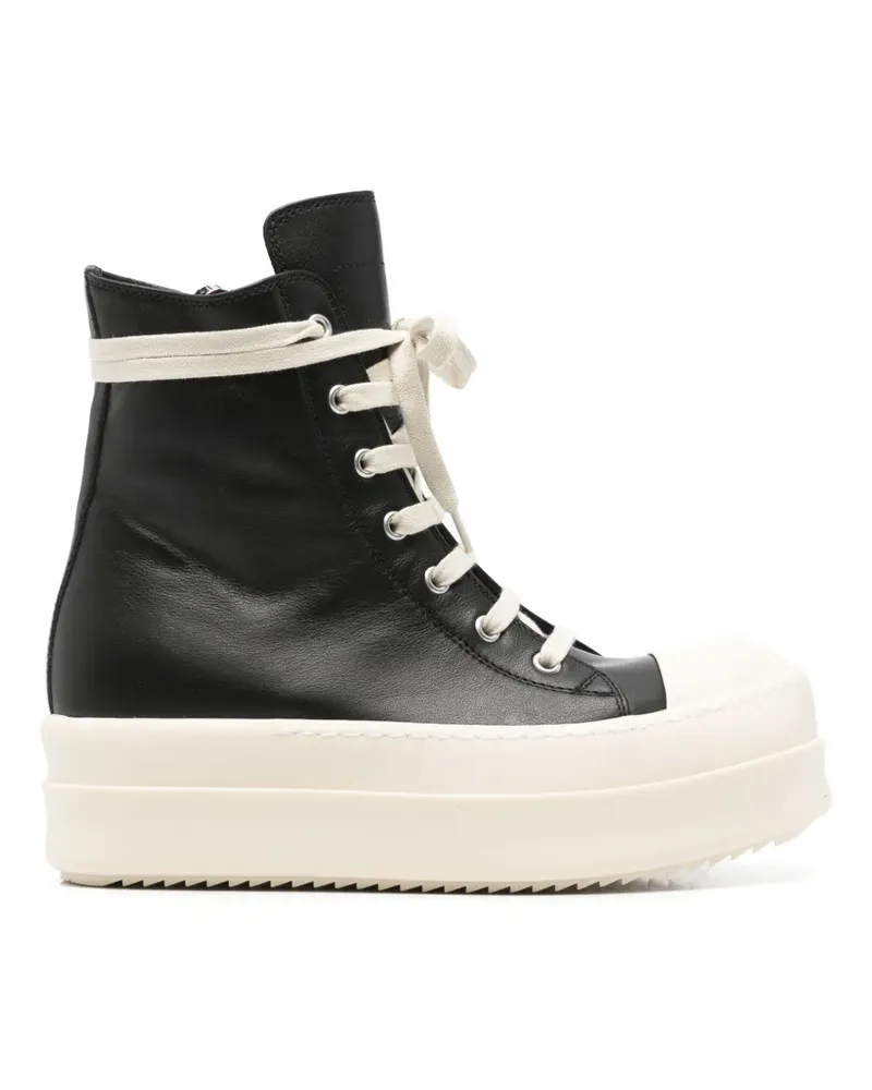 Rick Owens High-Top-Sneakers aus Leder - Schwarz Schwarz