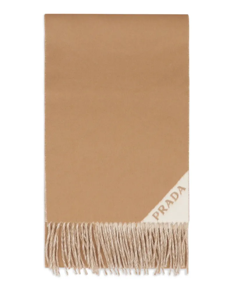 Prada Ausgefranster Kaschmirschal - Nude Nude