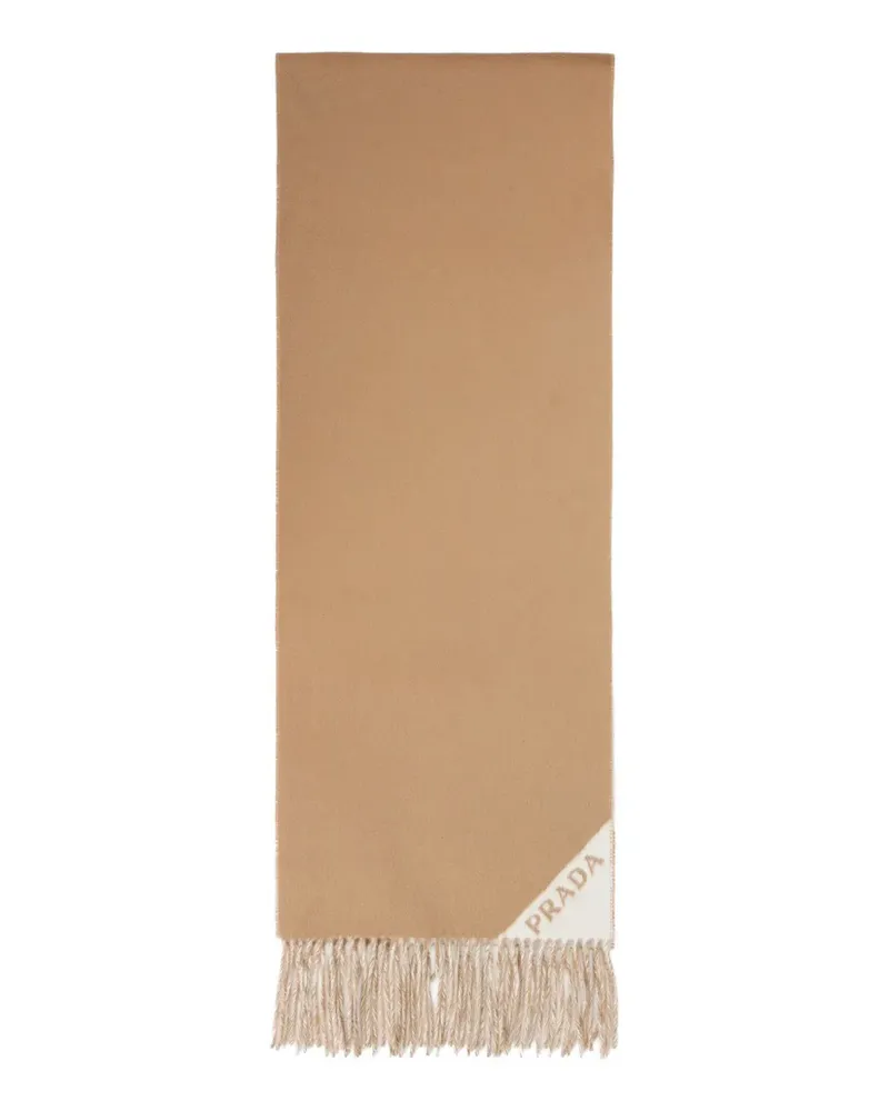 Prada frayed double cashmere scarf - Nude Nude