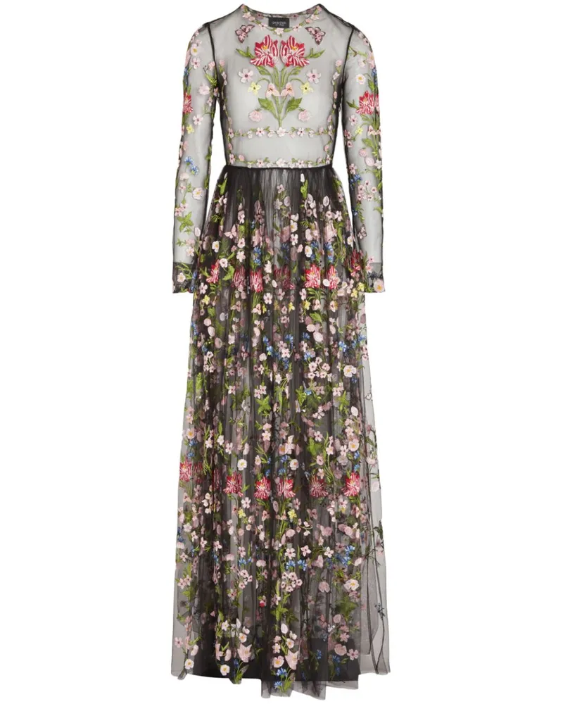 Giambattista Valli Kleid aus botanischem Tüll - Schwarz Schwarz