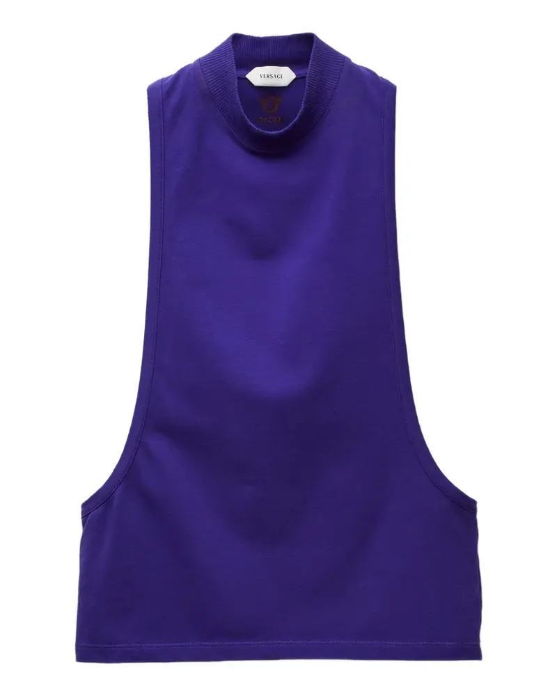 Versace Tanktop mit Logo-Stickerei - Violett Violett