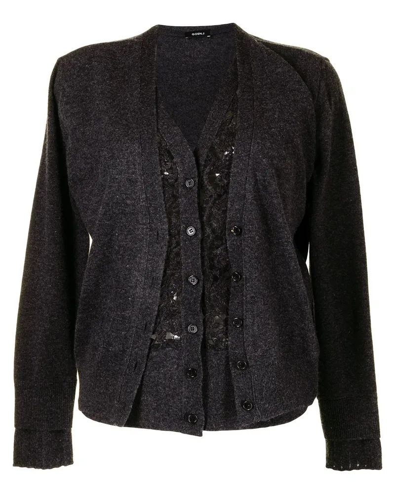 GOEN.J Cardigan im Layering-Look - Grau Grau