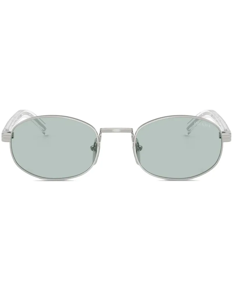 Prada Sonnenbrille mit ovalem Gestell - Silber Silber