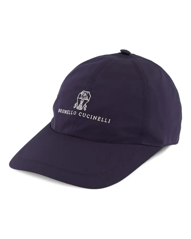 Brunello Cucinelli Baseballkappe mit Logo-Print - Blau Blau